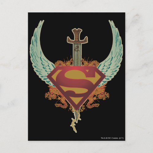 Superman Stylized  Wings Logo Postcard