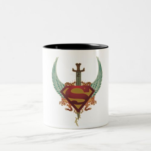 Superman Stylized  Wings Logo Two_Tone Coffee Mug