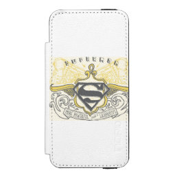 Superman Stylized | Yellow Drawn Trains Logo Wallet Case For iPhone SE/5/5s