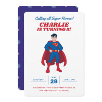 Superman Super Hero Birthday Invitation