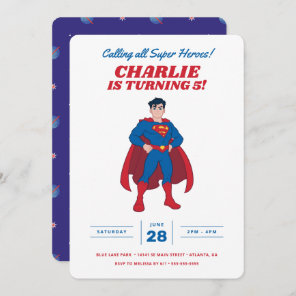 Superman Super Hero Birthday Invitation