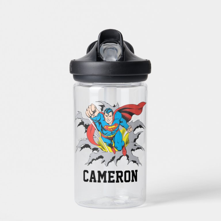 Superman Tears Thru | Add Your Name Water Bottle