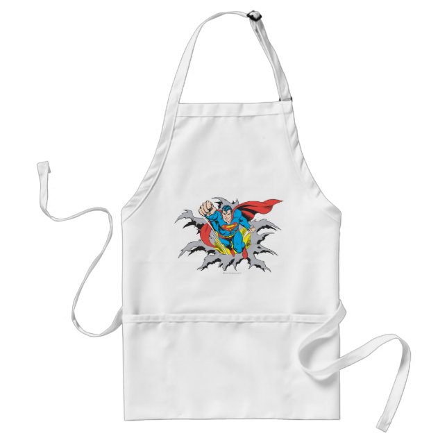 Superman Tears Thru Adult Apron (Front)
