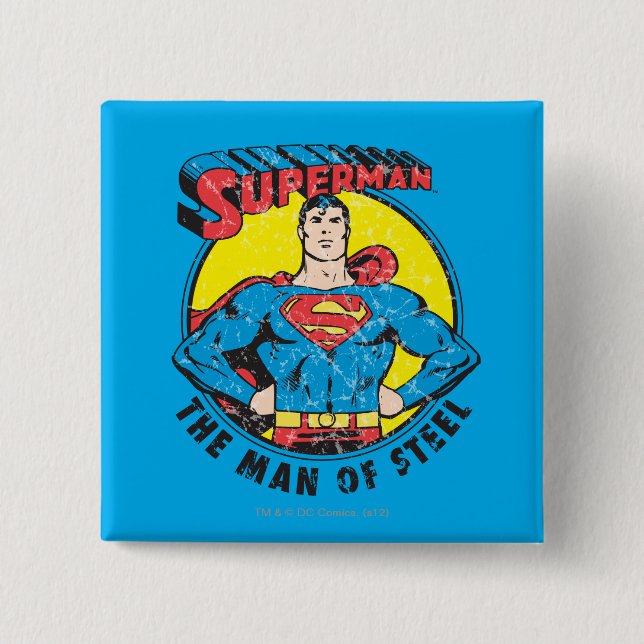 Superman The Man of Steel Button (Front)