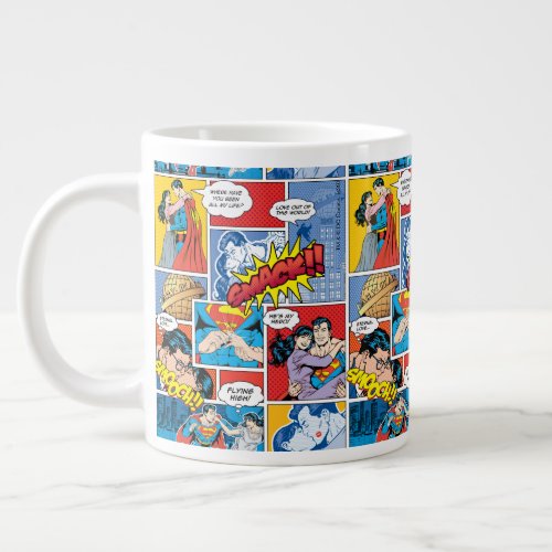 Superman Valentines Day  Comic Book Collage Giant Coffee Mug