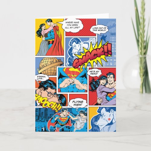 Superman Valentines Day  Comic Book Collage Holiday Card