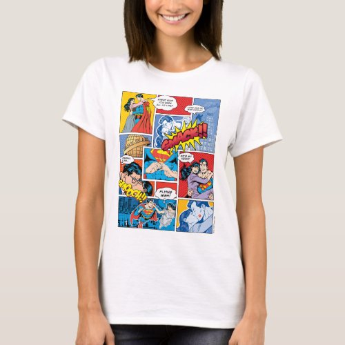 Superman Valentines Day  Comic Book Collage T_Shirt