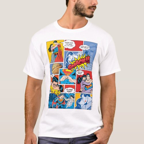Superman Valentines Day  Comic Book Collage T_Shirt