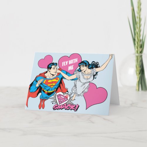Superman Valentines Day  Fly With Me Holiday Card