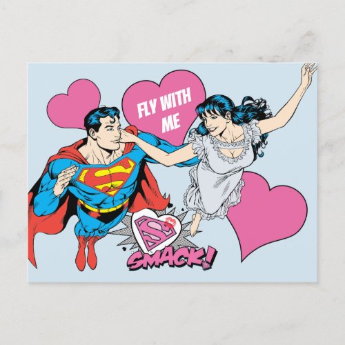 Superman Valentines Day  Fly With Me Holiday Postcard
