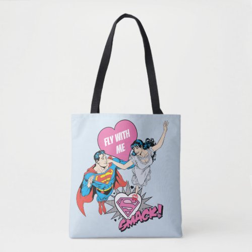Superman Valentines Day  Fly With Me Tote Bag