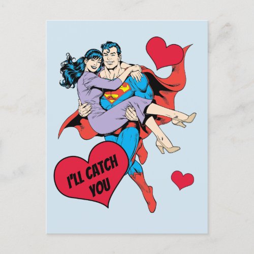Superman Valentines Day  Ill Catch You Holiday Postcard