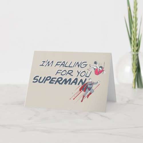 Superman Valentines Day  Im Falling For You Holiday Card