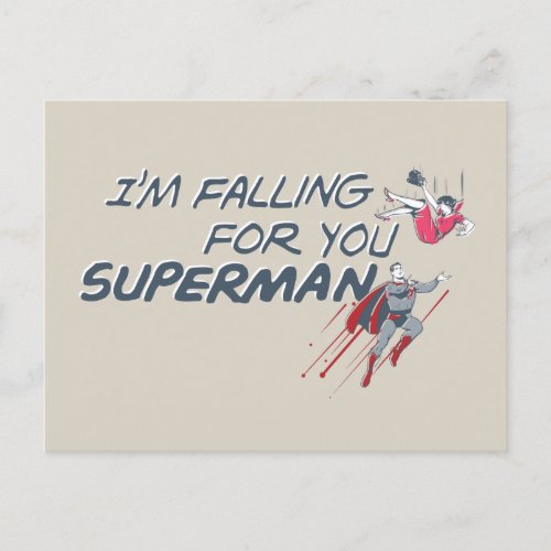 Superman Valentines Day  Im Falling For You Holiday Postcard