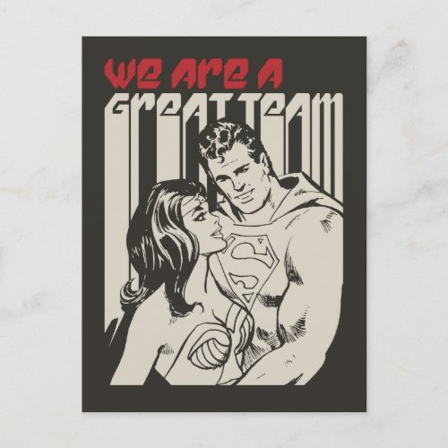 Superman Valentines Day  We Are A Great Team Holiday Postcard