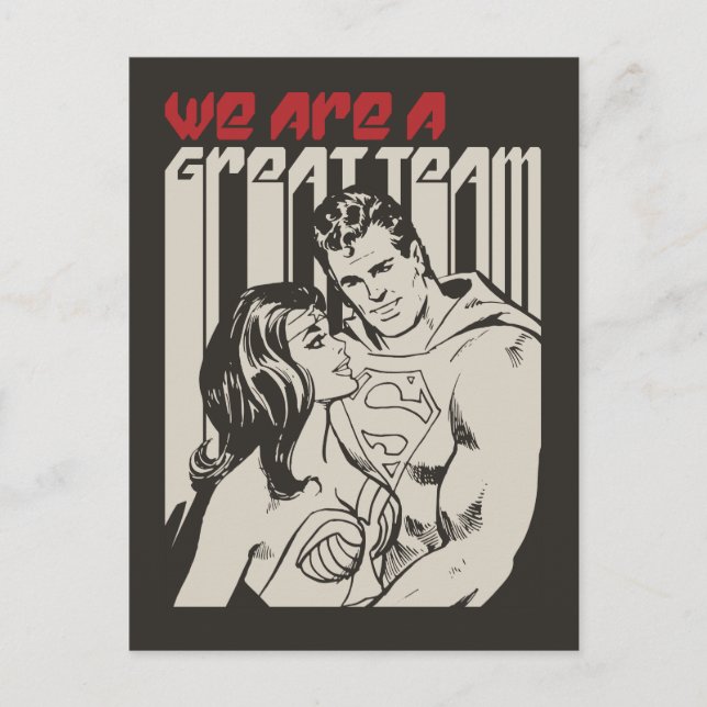 Superman Valentine's Day | We Are A Great Team Holiday Postcard (Front)