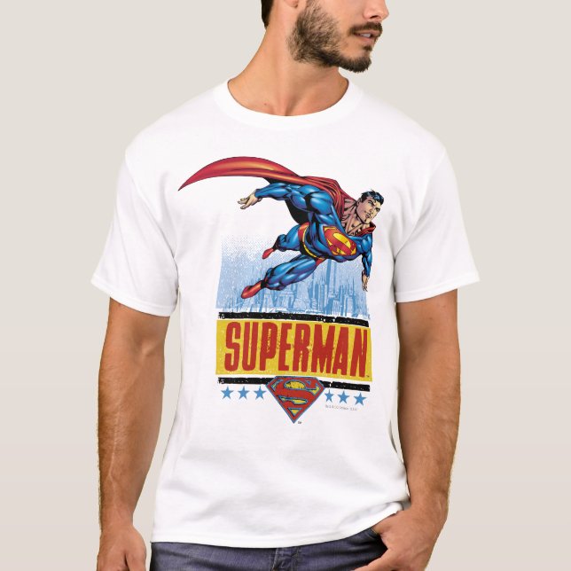 Superman with cityscape T-Shirt (Front)