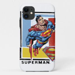 Superman with colorful background iPhone 11 case