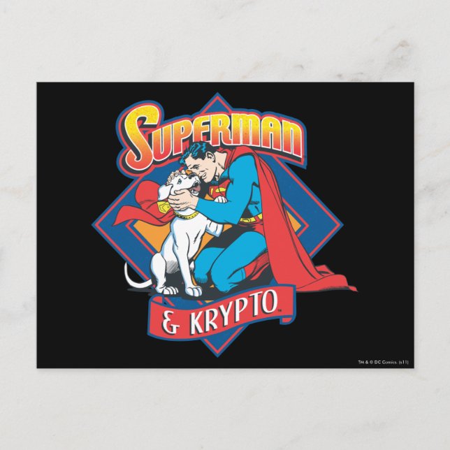 Superman with Krypto Postcard (Front)