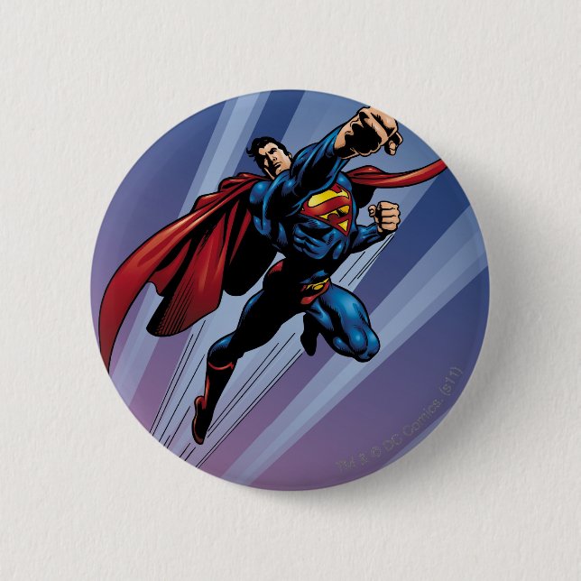Superman with light streaks pinback button (Front)