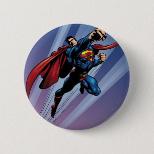 Superman with light streaks pinback button