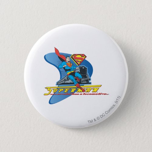 Superman with train _ Color Pinback Button
