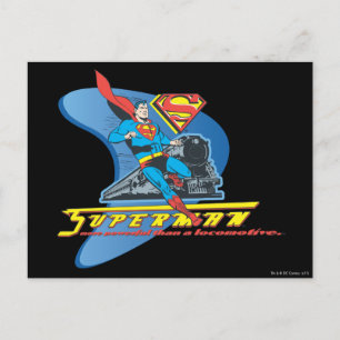 Superman with train - Color Postcard