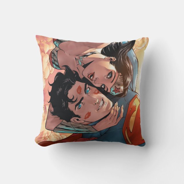 Superman/Wonder Woman Comic Cover #11 Variant Throw Pillow (Front)