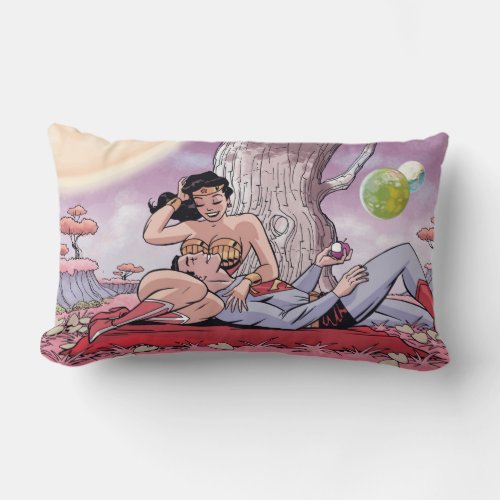 SupermanWonder Woman Comic Cover 14 Variant Lumbar Pillow