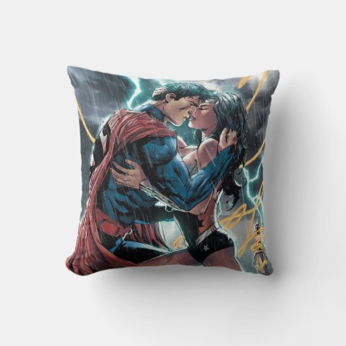 SupermanWonder Woman Comic Promotional Art Throw Pillow