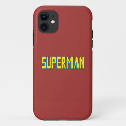Superman | Yellow Blue Letters Logo iPhone 11 Case