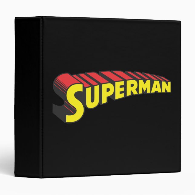 Superman | Yellow Red Letters Logo 3 Ring Binder (Front/Spine)