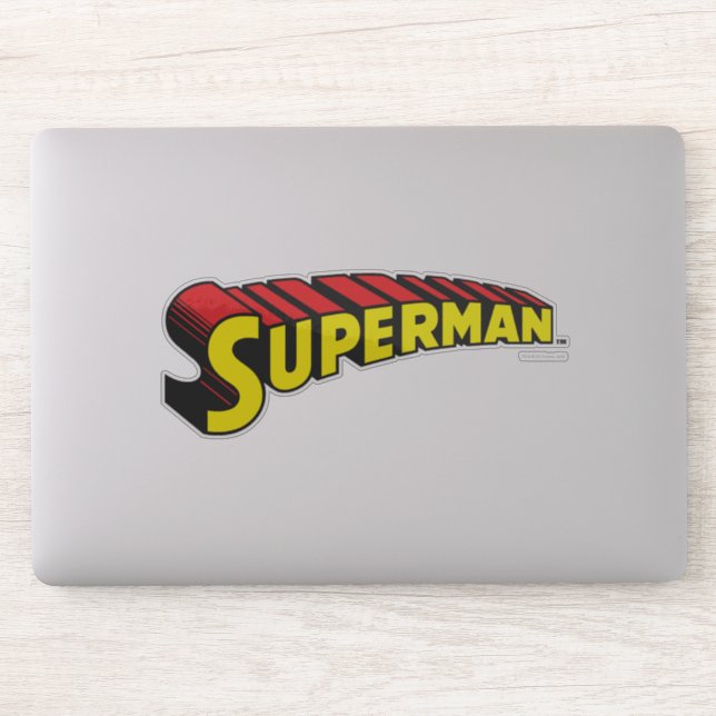 Superman | Yellow Red Letters Logo Sticker (Computer)
