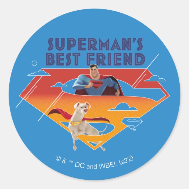 Superman's Best Friend Classic Round Sticker (Front)