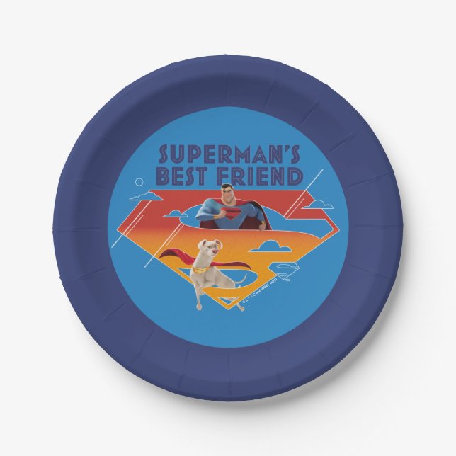 Superman's Best Friend Paper Plates (Front)