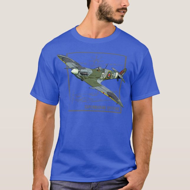 Supermarine Spitfire British WW2 Fighter Plane T-Shirt (Front)