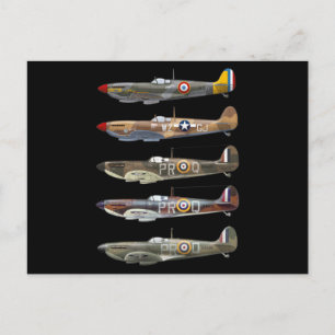 Supermarine Spitfire is a British WW2 fighter Postcard