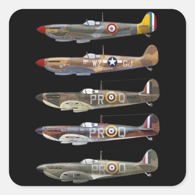 Supermarine Spitfire is a British WW2 fighter Square Sticker (Front)