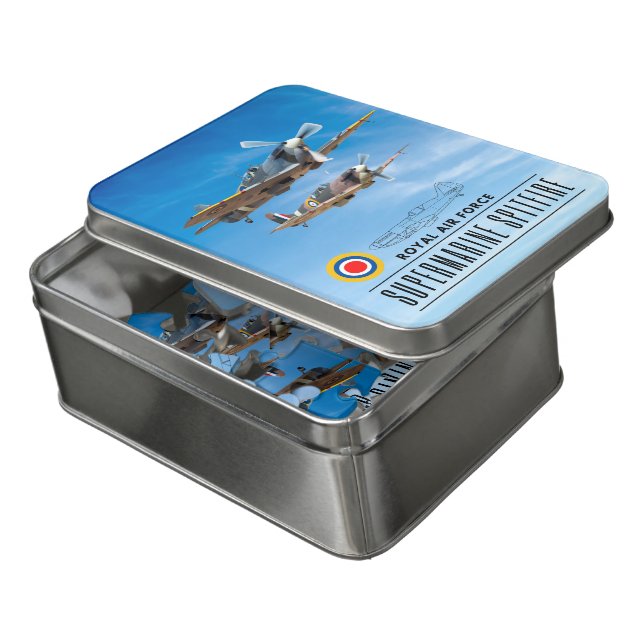 SUPERMARINE SPITFIRE - ROYAL AIR SQUADRON JIGSAW PUZZLE (Lid Open)