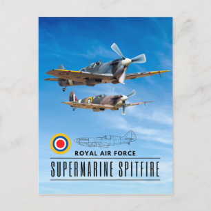 SUPERMARINE SPITFIRE - ROYAL AIR SQUADRON POSTCARD
