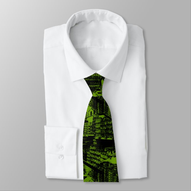 Supermarket Abstract - Avocado Neck Tie (Tied)