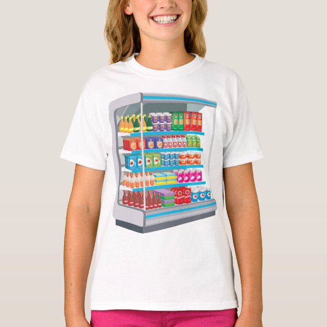 Supermarket Dairy Fridge T-Shirt (Front)