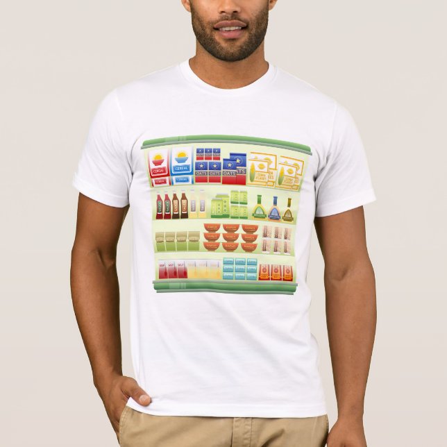 Supermarket Goods Shelf Mens T-Shirt (Front)