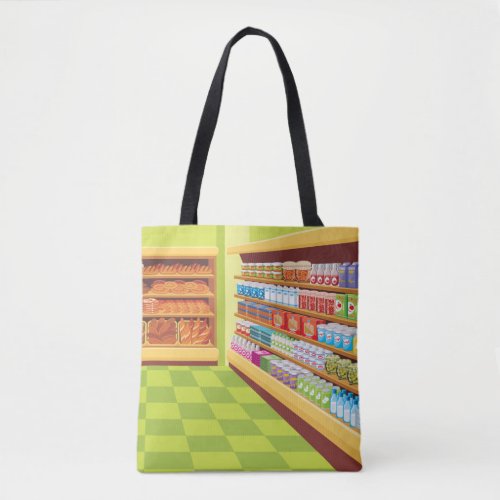 Supermarket Shelves Tote Bag