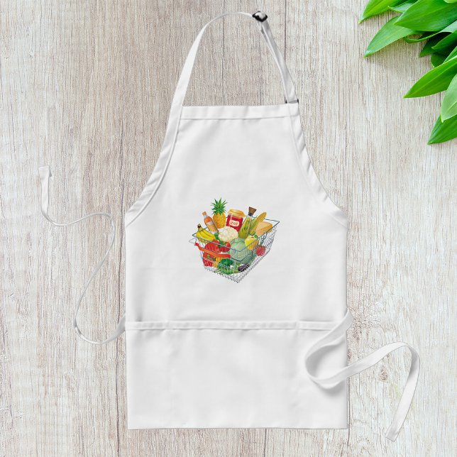 Supermarket Shopping Basket Adult Apron (Creator Uploaded)