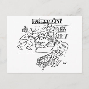 Supermarket Store Detectives Funny Postcard