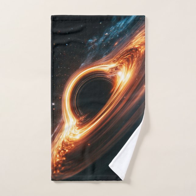 Supermassive Black Hole Accretion Disk Space Art   Bath Towel Set (Hand Towel)