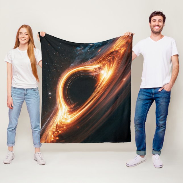 Supermassive Black Hole Accretion Disk Space Art  Fleece Blanket (In Situ)