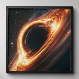 Supermassive Black Hole Accretion Disk Space Art Peel And Stick Photo Tile