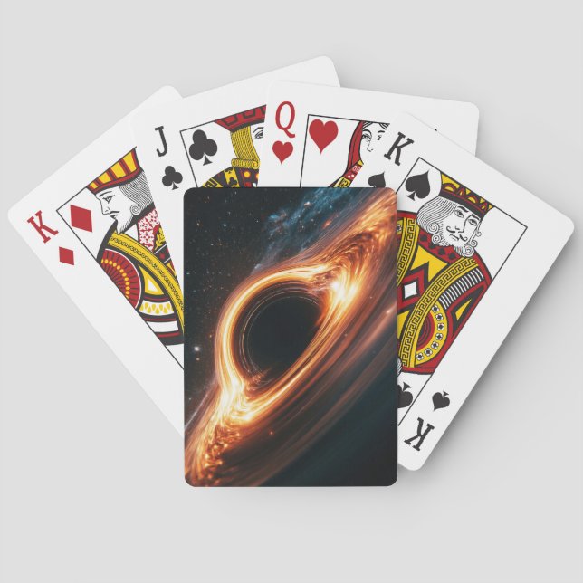 Supermassive Black Hole Accretion Disk Space Art  Poker Cards (Back)